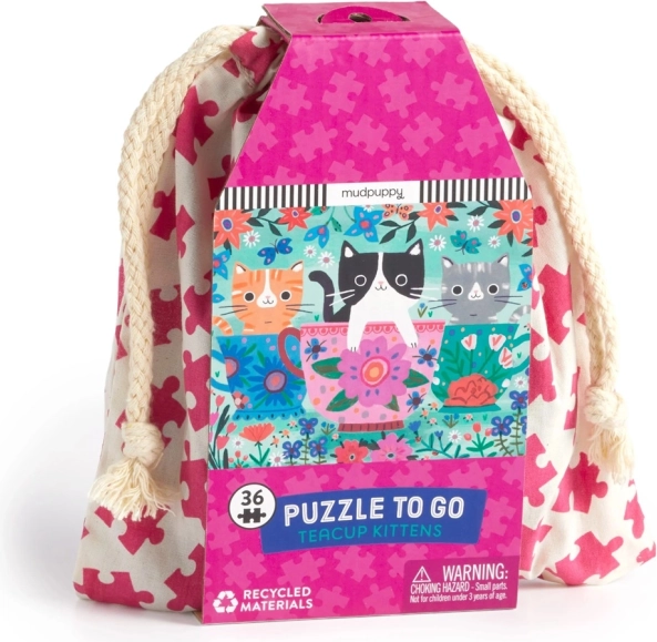 Puzzle de călătorie: Pisoi în ceașcă - Mudpuppy