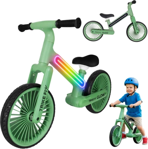 Tricicletă de împins Trike Fix Glow LED – Verde