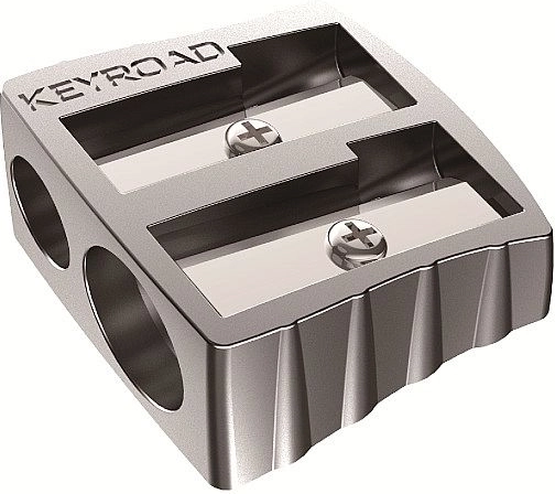 Ascuțitoare dublă metalică Keyroad, argintie