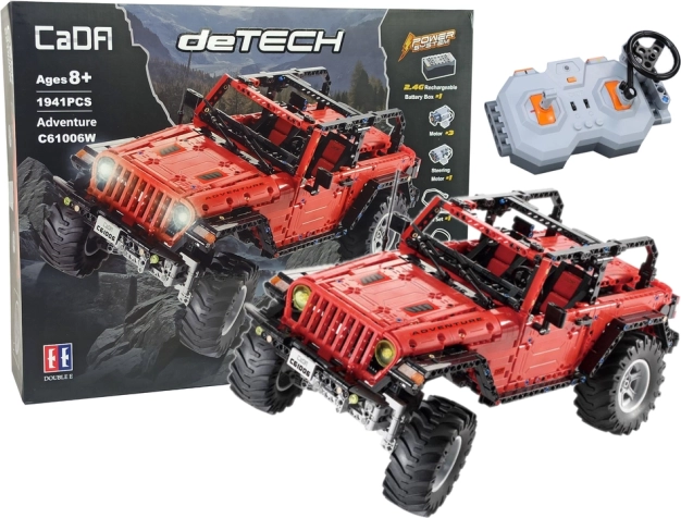 Set de construcție mașină off-road RC CADA, roșie, 1941 piese