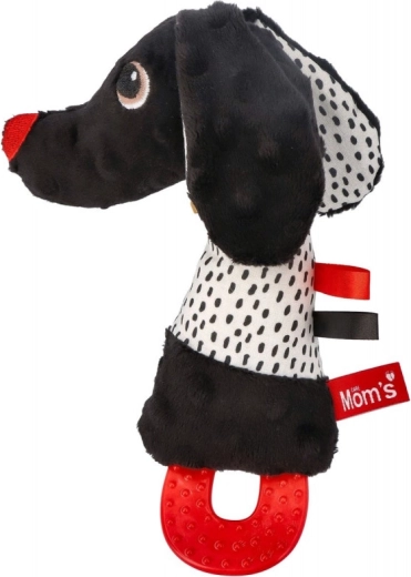 Jamiś jucărie de pluș cu contrast, cu zornăitoare și mușcătoare pentru bebeluși