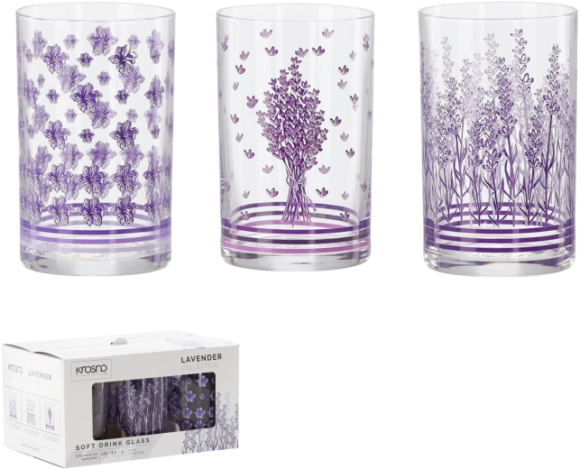 Set pahare pentru băuturi Krosno Lavender 250 ml (6 buc.)