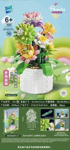 Set de construcție buchet în ghiveci – 1156 piese