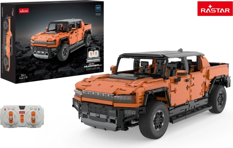 Set de construcție mașină RC Hummer EV 1:10 portocaliu RASTAR