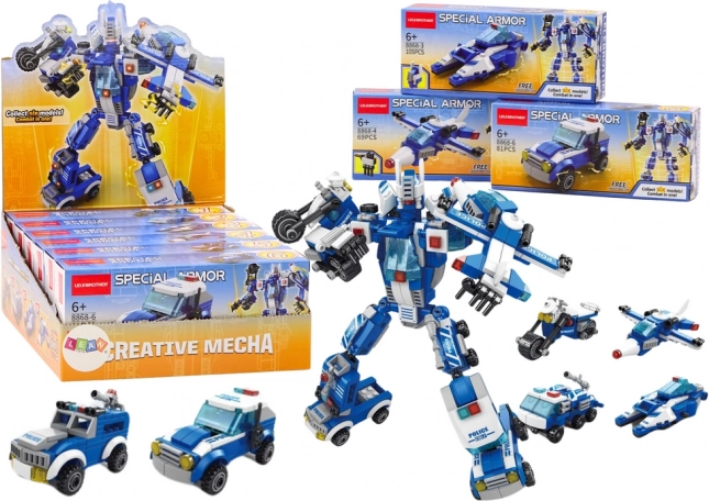 Mașini de poliție Bărci cu motor Avion Poliție Cărămizi de construcție MIX