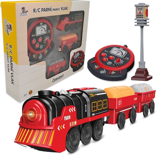 Babu RC tren cu aburi roșu