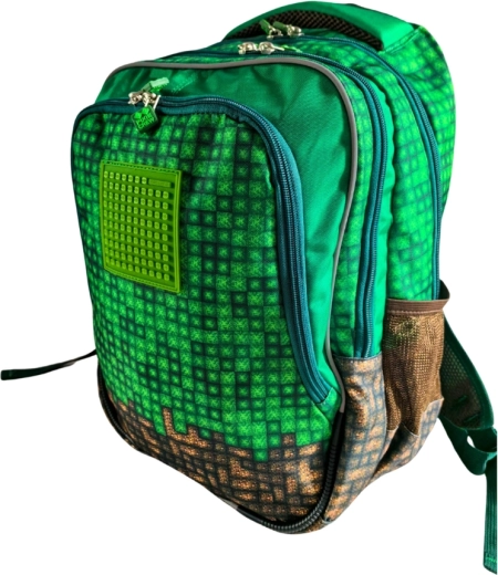 Ghiozdan școlar junior Pixie Crew verde Mine&Craft, 100 pixeli