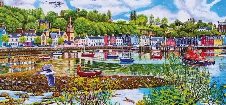 Puzzle panoramic Flux și reflux în TOBERMORY 636 piese GIBSONS