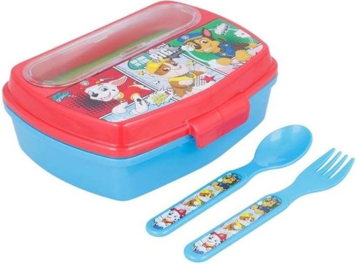 Cutie pentru gustare cu tacâmuri Patrula Cățelușilor