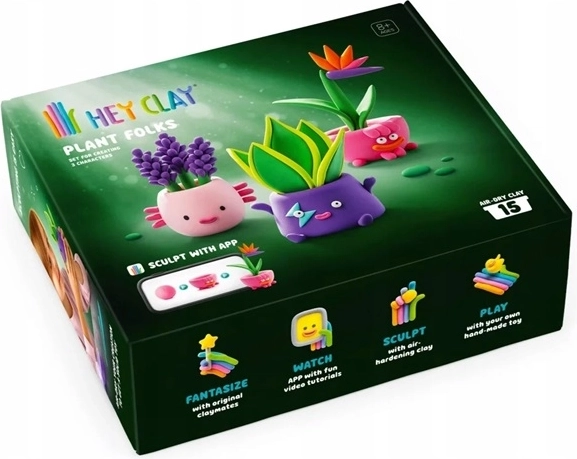 TMT HeyClay plastilină creativă pentru copii Zielona ekipa (Parta verde) – pachet promoțional 15 buc