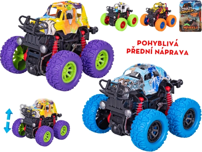Monster Truck Crazy Truck cu mecanism de inerție 9 cm