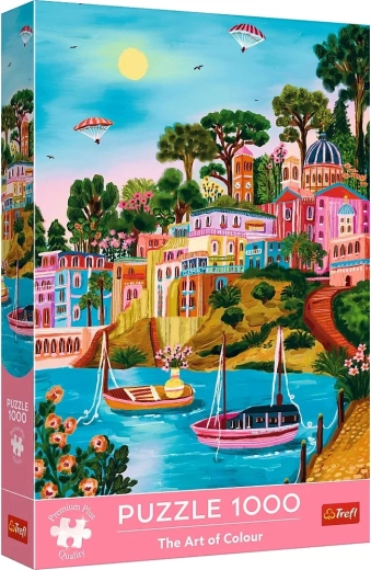 Puzzle TREFL Premium Plus Arta culorilor: Syros, Grecia, 1000 de piese