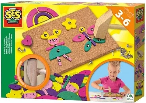 Tablă de plută SES cu ciocănel – set creativ