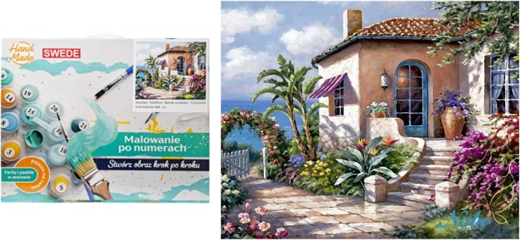 Pictură după numere Căsuța de la mare