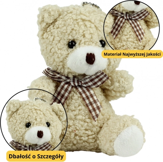 Breloc din pluş Ursuleţ bej 8 cm