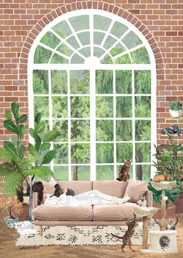 Puzzle Adăpostul pisicilor 1000 piese MAGNOLIA