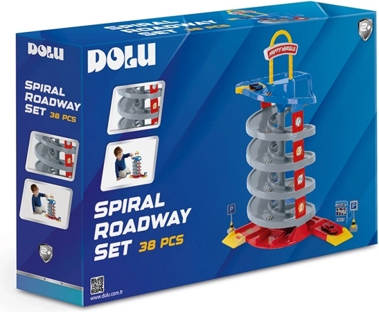 DOLU garaj de parcare pe mai multe niveluri cu tobogan spiralat pentru mașinuțe