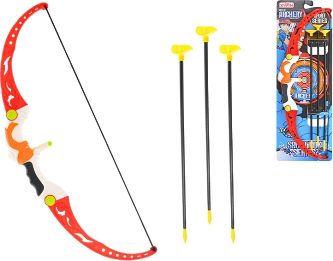 Arc pentru copii 56 cm cu săgeți și țintă cu ventuze