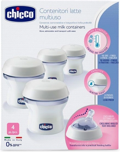 Recipiente Chicco pentru lapte matern Natural Feeling, 4 buc.