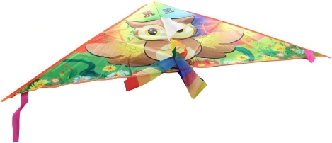 Zmeu z nylon cu motiv bufniță 125 × 63 cm