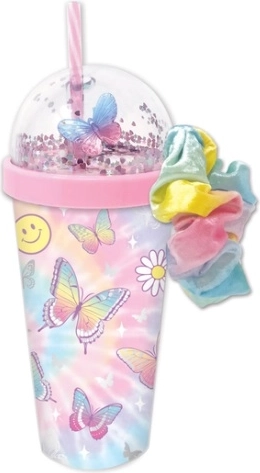 Hot Focus pahar pentru copii cu scrunchie „Fluturași”