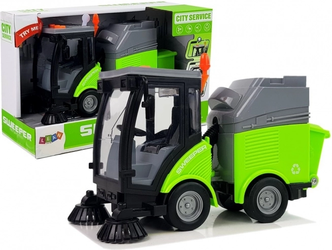 Măturător stradal cu motor, lumini și sunete 1:16