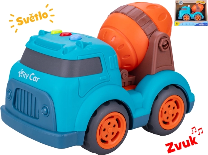 Betonieră de jucărie – plastic, 17 cm, cu lumini și sunete