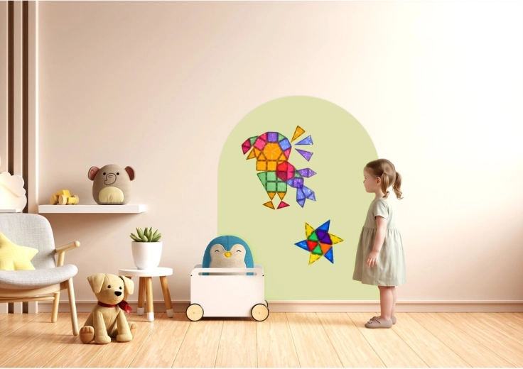 Folie magnetică pentru perete Cleverclixx Soft Olive 95 × 75 cm