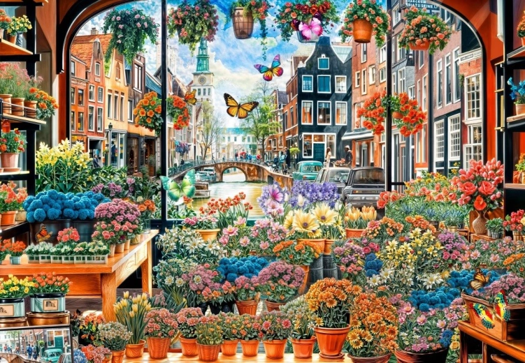 Puzzle Misterul floral al Amsterdamului 1000 piese
