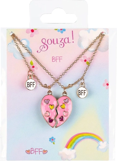 Souza! Set cadou BFF Heart cu coliere cu inimioară - 2 buc.