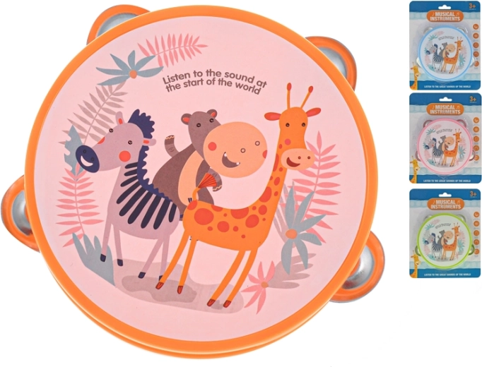 Tamburină pentru copii 13 cm – jucărie ritmică ușoară din plastic