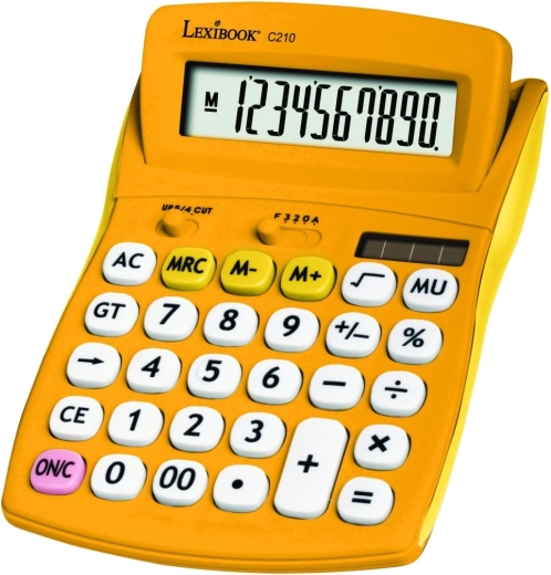 Lexibook calculator de buzunar cu 10 cifre, cu suprafață din silicon – galben