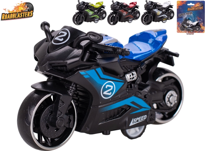 Roadblasters motocicletă metalică cu mecanism de mers înapoi 9 cm