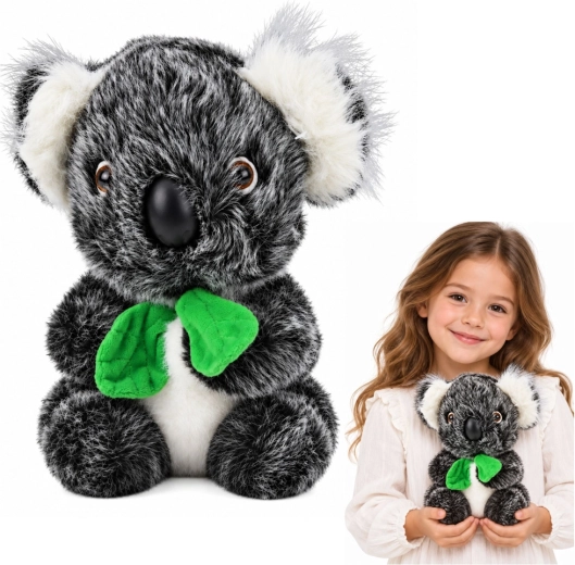 Koala de pluș cu fular verde, 22 cm