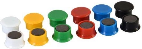 Magnete colorate 13 mm, mix de culori, 14 buc