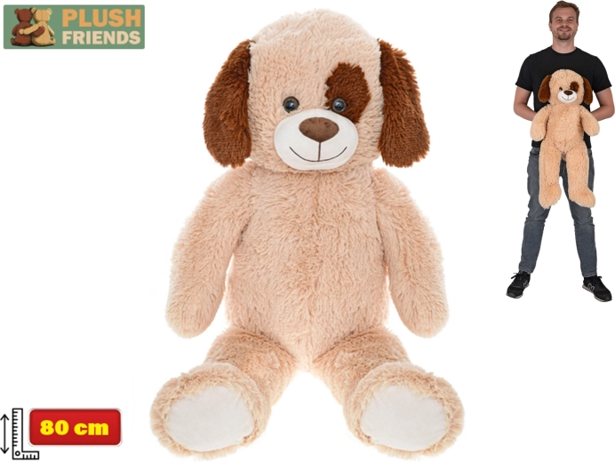 Câine de pluș Plush Friends 80 cm maro deschis