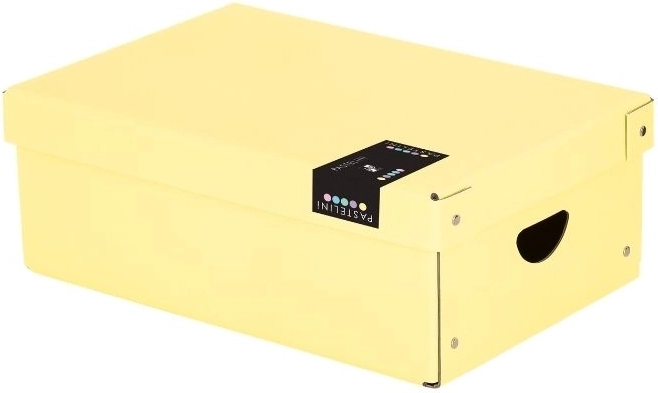 Cutie de depozitare laminată PASTELINI, mică, galbenă