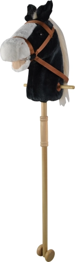 Cal negru pe băț cu sunete, 95 cm