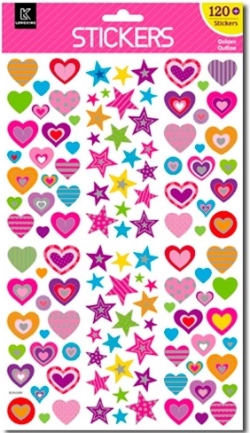 Autocolante inimă – set 120 buc