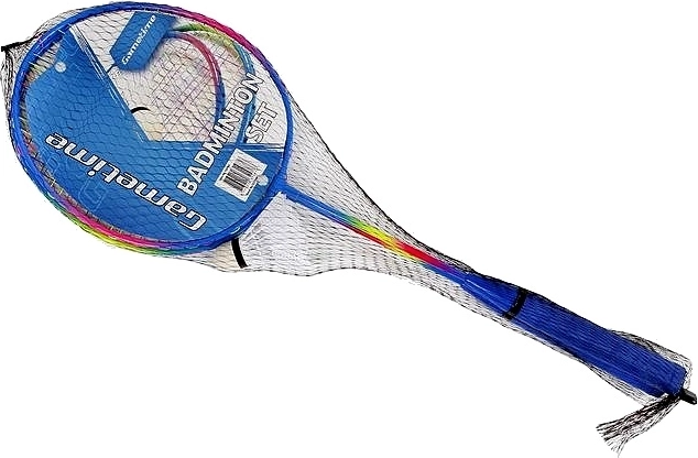 Rachetă de badminton metalică 64 cm cu fluturaș