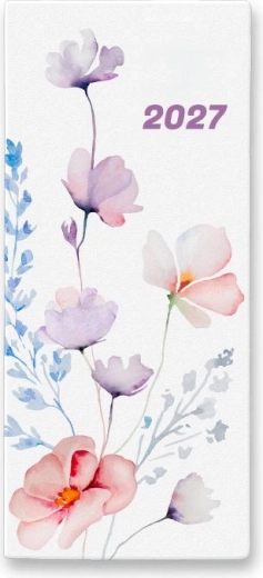 Agendă lunară Flowers 2027 în husă din PVC