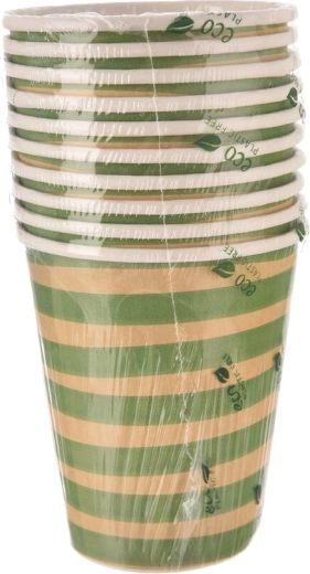 Pahare din hârtie Jungle verzi 250 ml (10 buc.)