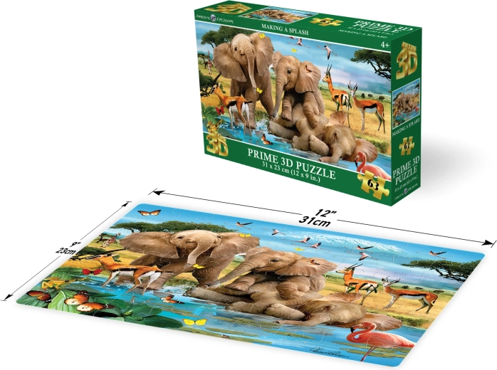 Puzzle 3D elefănței 63 piese