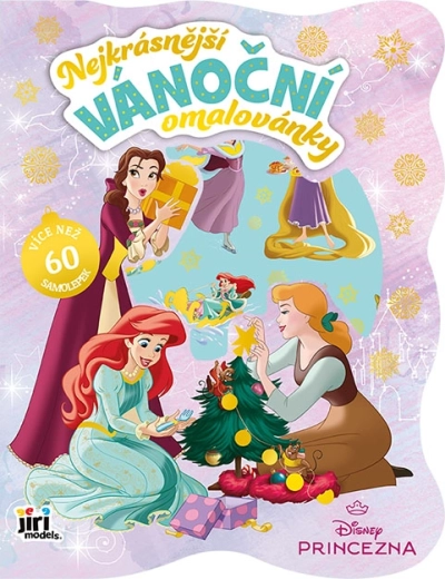 Prințesele Disney – carte de colorat de Crăciun cu autocolante