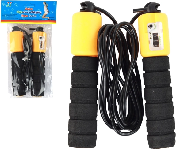 Coardă de Sărit Negru-Portocalie cu Contor Fitness