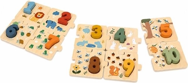Puzzle din lemn cu cifre pentru cei mici Baby Mix