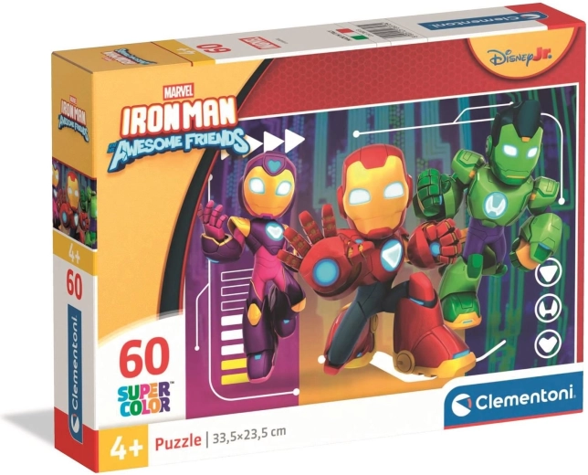 Puzzle Iron Man și prietenii uimitori 60 de piese CLEMENTONI