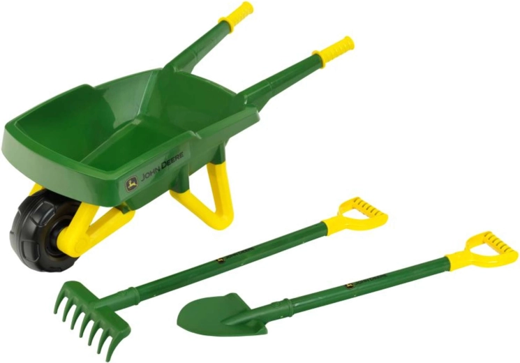 Set de grădinărit pentru copii John Deere cu roabă, lopată și greblă