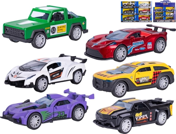 Mașinuță de curse metalică 13 cm cu mecanism pull-back