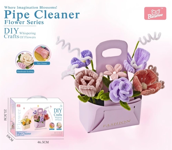 Set DIY creativ pentru realizarea unui buchet de flori pentru copii